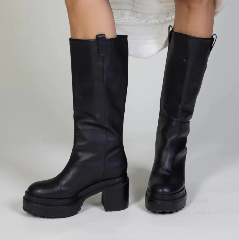 CULT GAIA Hana Block Heel Leather Boots